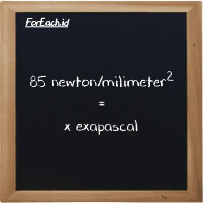 1 newton/milimeter<sup>2</sup> is equivalent to 1e-12 exapascal (1 N/mm<sup>2</sup> is equivalent to 1e-12 EPa)
